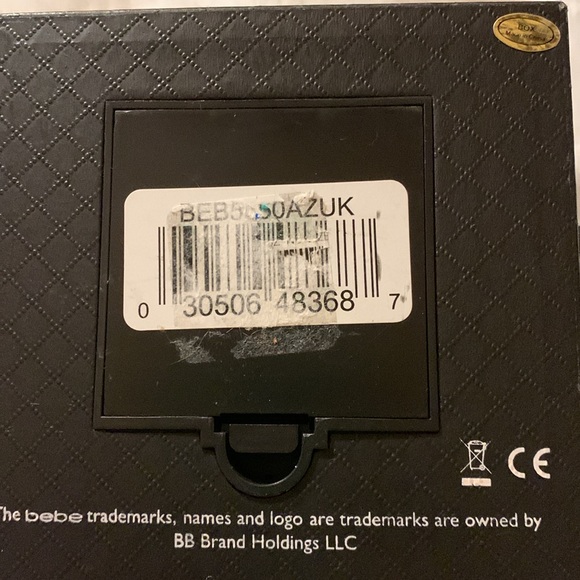 🎅 BEBE Black / Silver Watch Rhinestone Bezel NIB - Picture 7 of 12